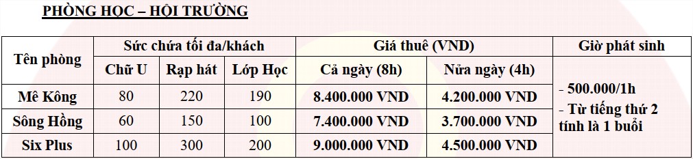 báo giá cho thuê hội trường quận 1 - tòa nhà fafilm